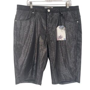 NWT Crest Metallic Studded Black Women's Bermuda Shorts size 19/20